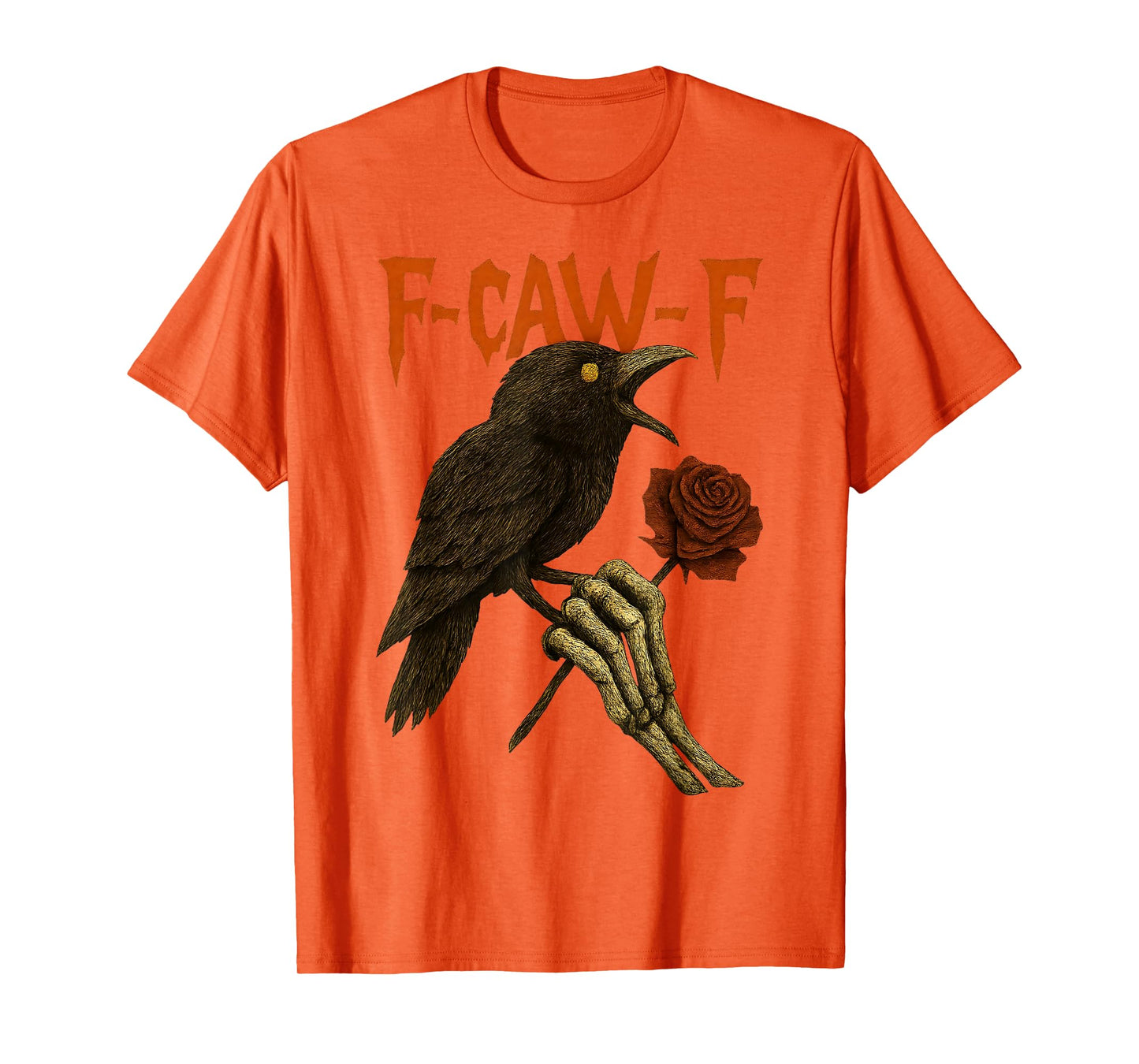 Funny F Caw F Raven Bird Gothic Graphic Halloween Crow Pun T-Shirt