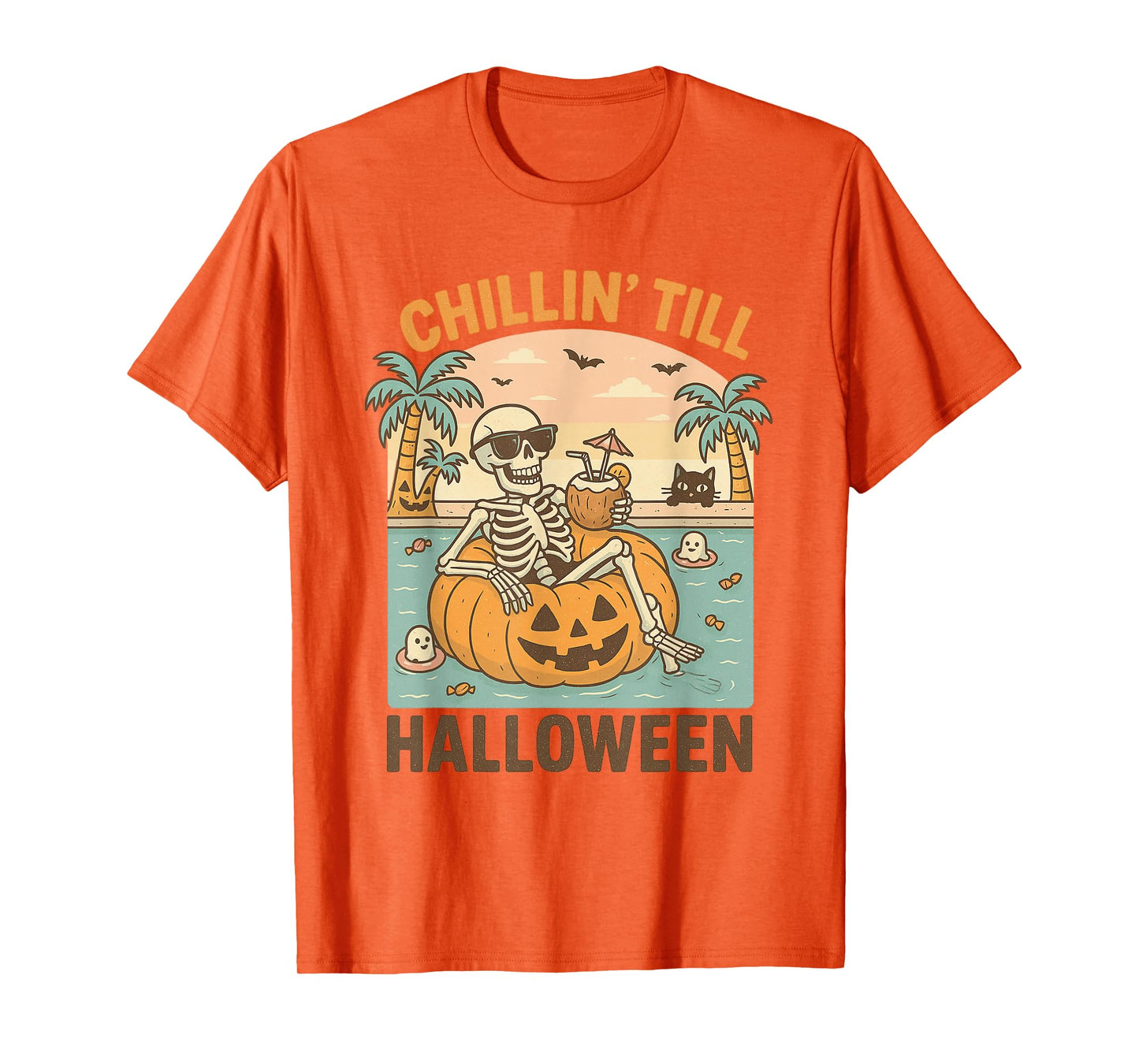 Spooky Summer Skeleton Shirt – Funny Halloween Beach Costume T-Shirt