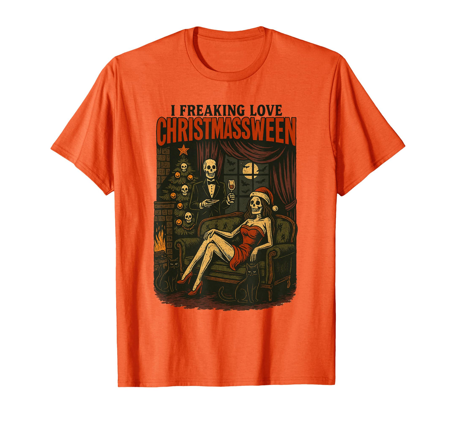 Christmasween Skeleton Holiday Halloween Horror Men Women T-Shirt