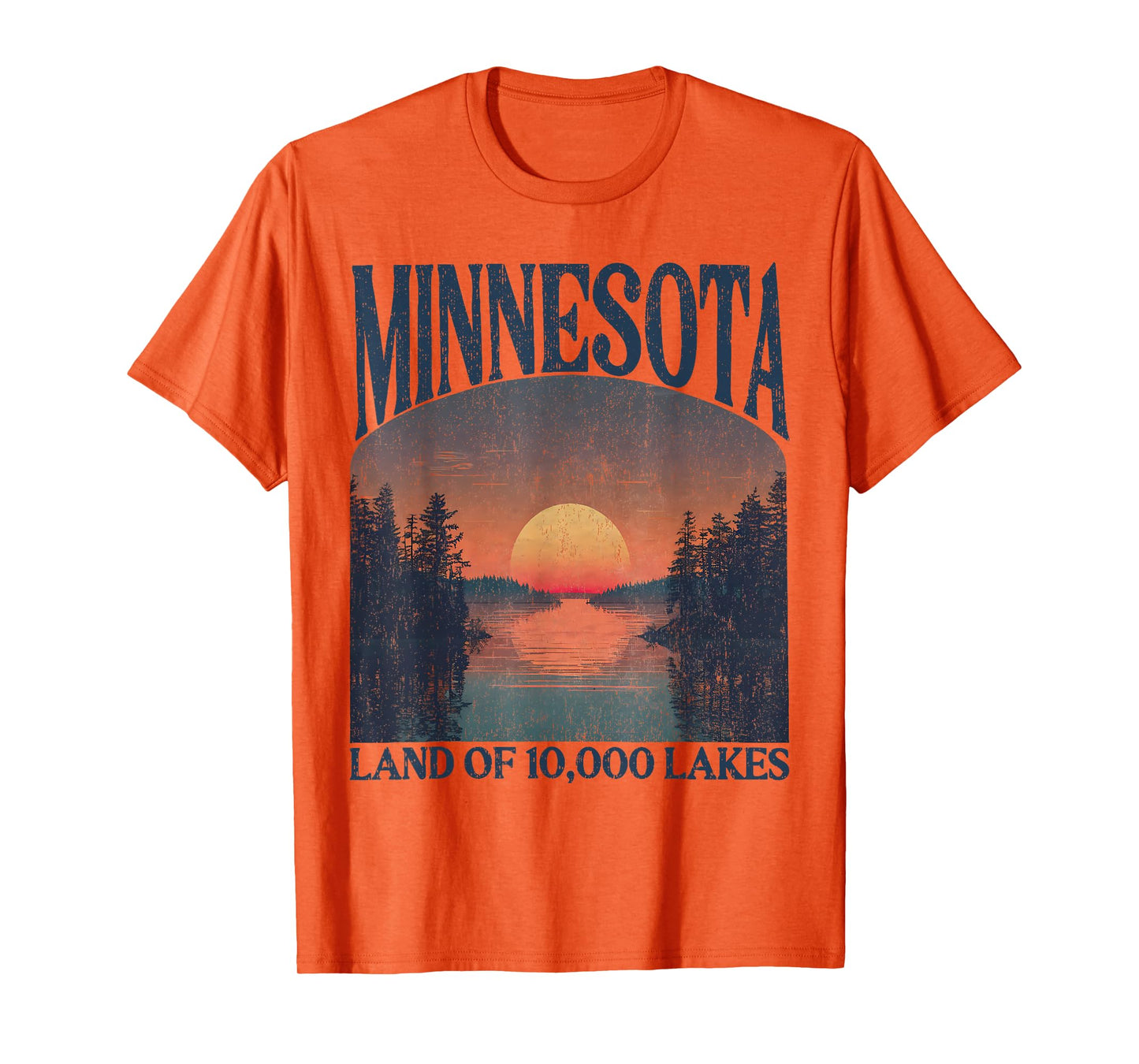 Minnesota Land Of 10000 Lakes Sunset Nature Vintage Style T-Shirt