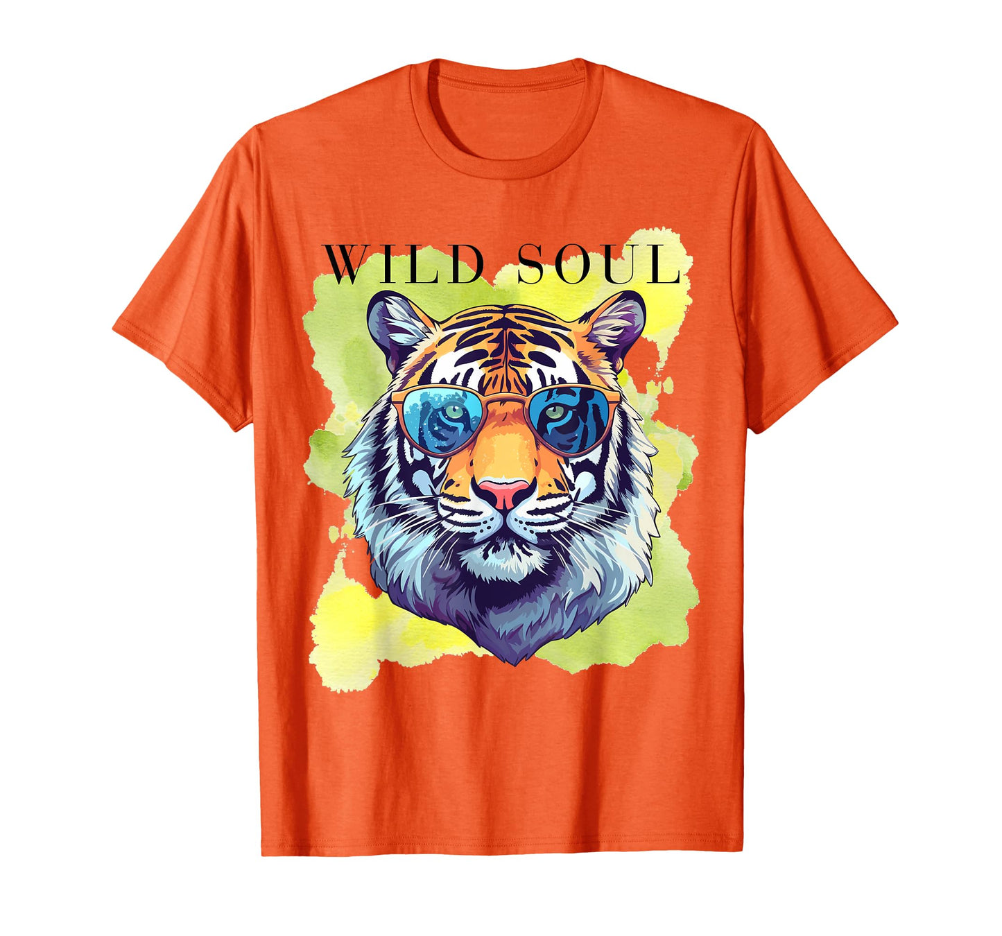Wild Soul Watercolor Tiger Free Spirit Tiger Lover Design T-Shirt