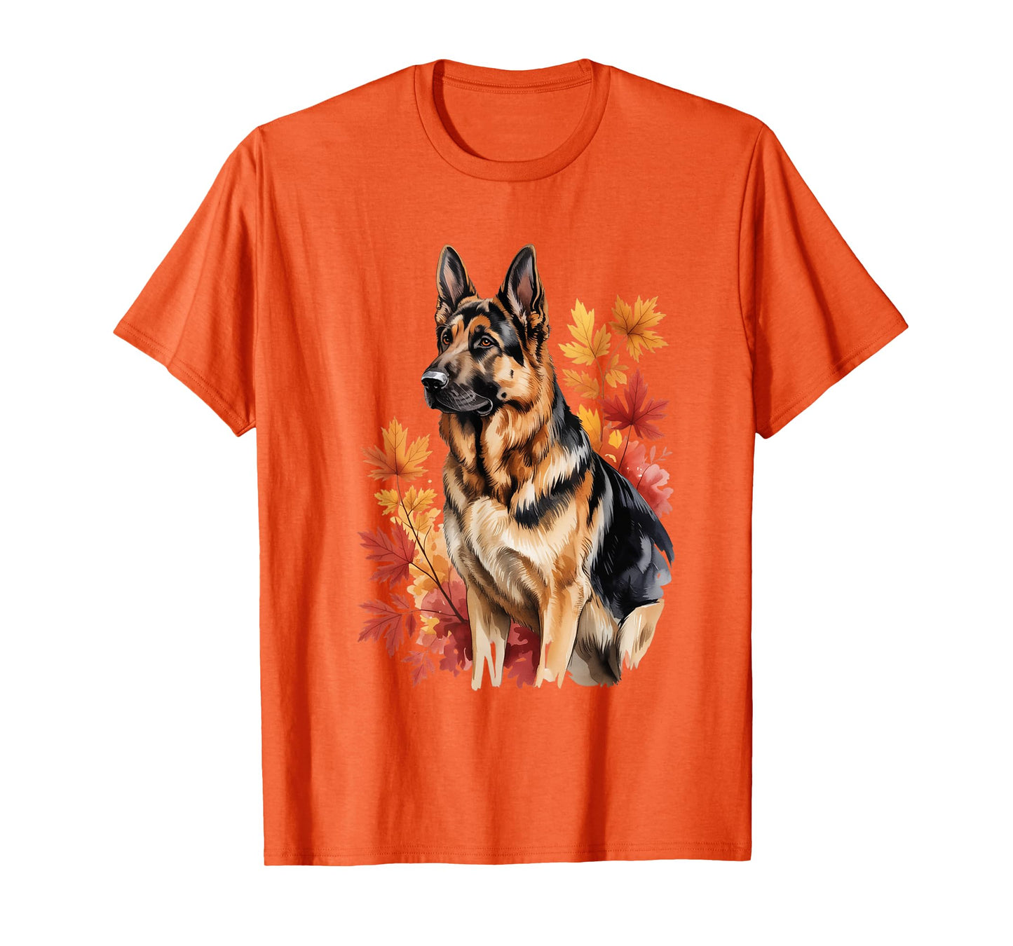 German Shepherd Fall Leaves Dog Lover Men Women T-Shirt
