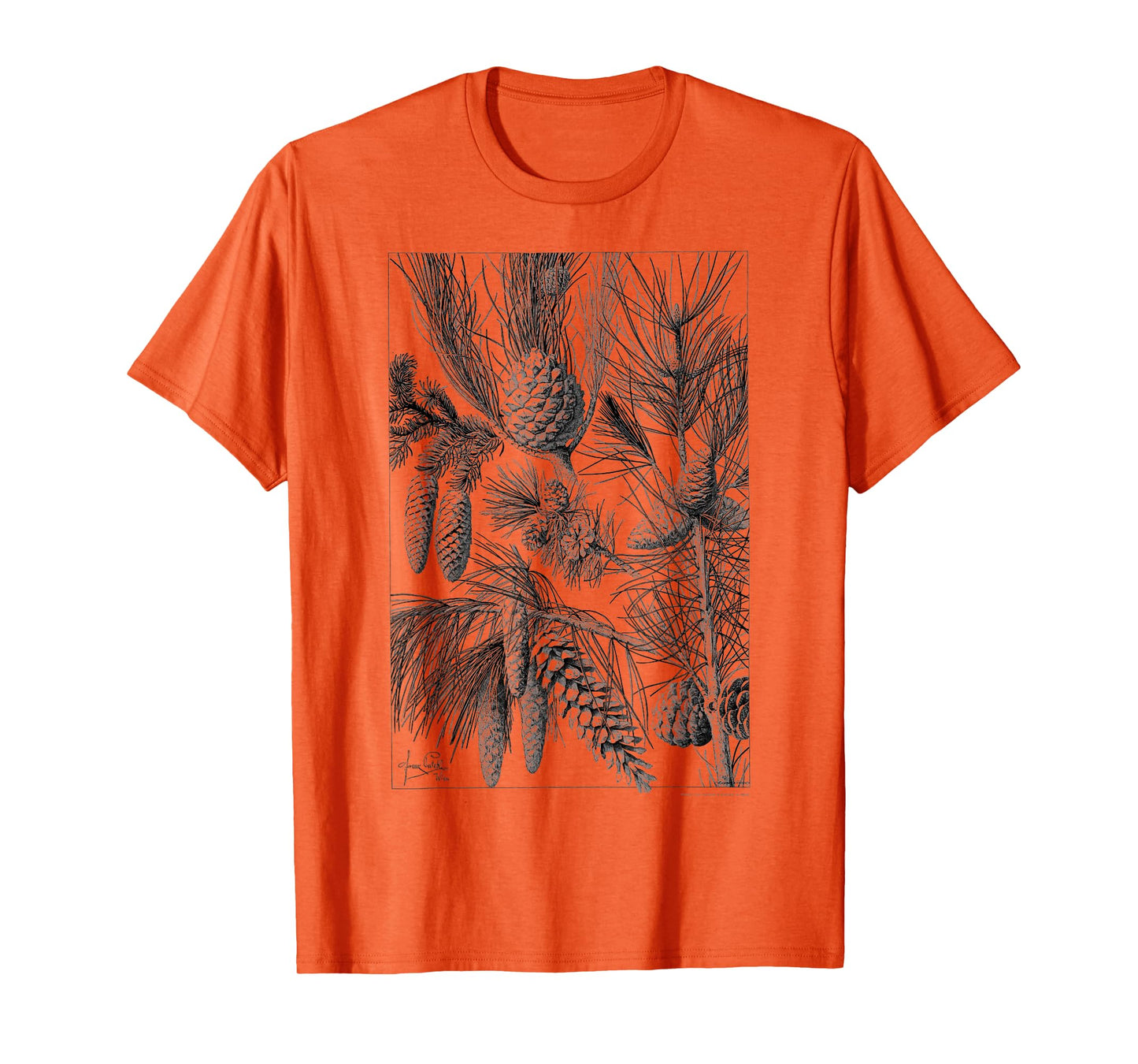 Pine Cone vintage Botanical Illustration Nature pine tree T-Shirt