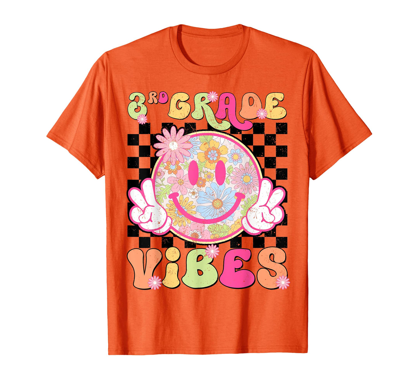 Groovy 3rd Grade Vibes First Day Of School Teacher Girls T-Shirt
