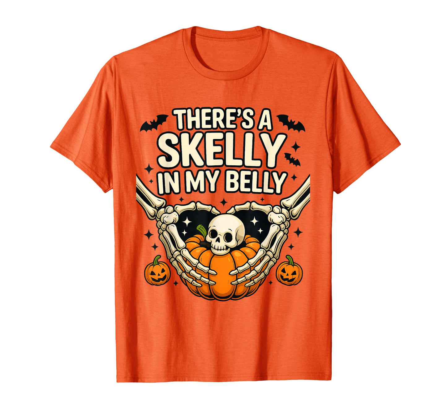 Skelly in My Belly Pregnant Halloween Funny Expecting Mom T-Shirt