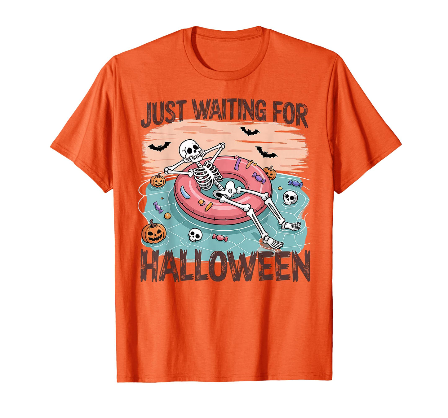 Spooky Summer Skeleton Just Waiting for Halloween T-Shirt