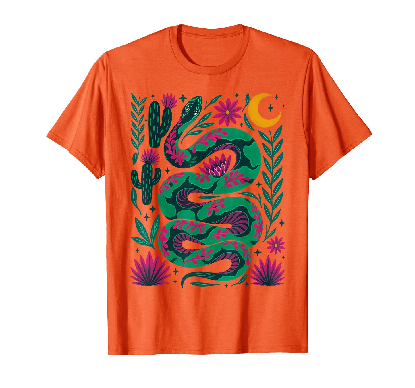 Boho Snake Cactus Floral Desert Western Vibes Preppy Cowgirl T-Shirt