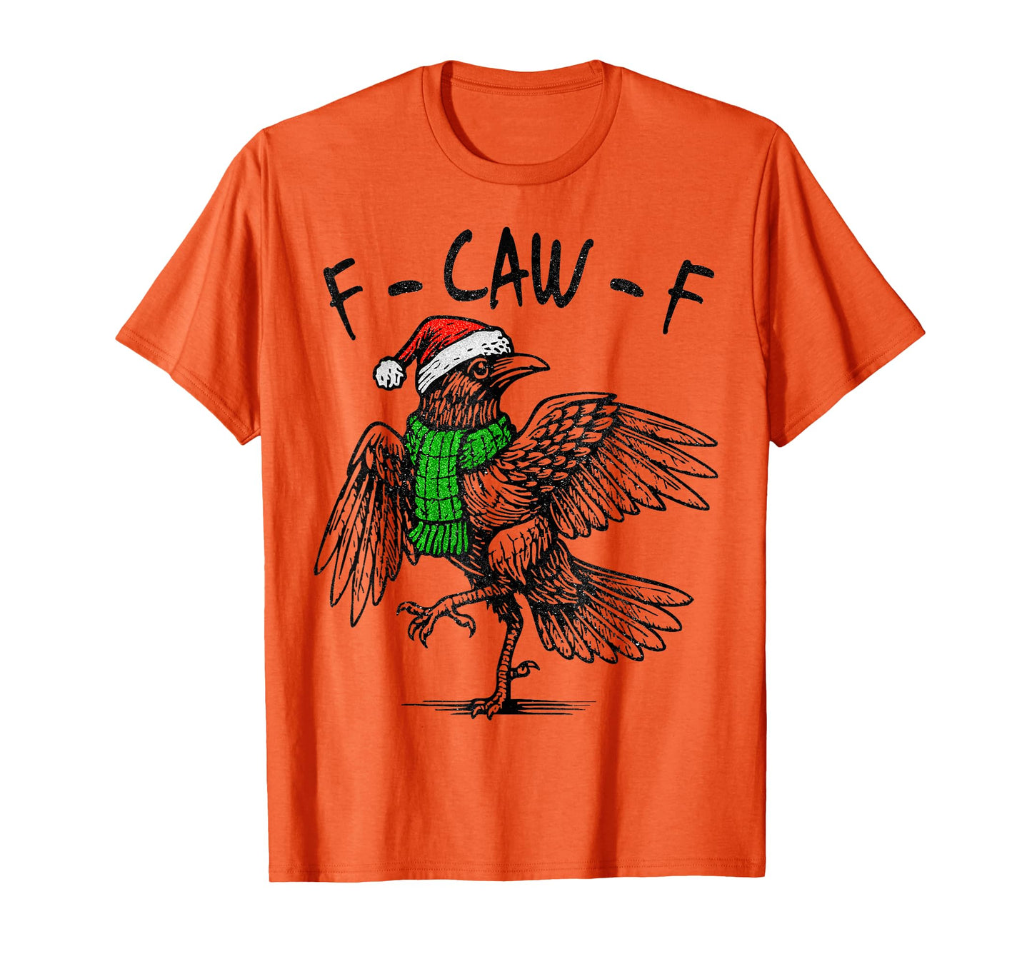 Funny Gothic Crow F-CAW-F Christmas Santa Black Bird Woman T-Shirt