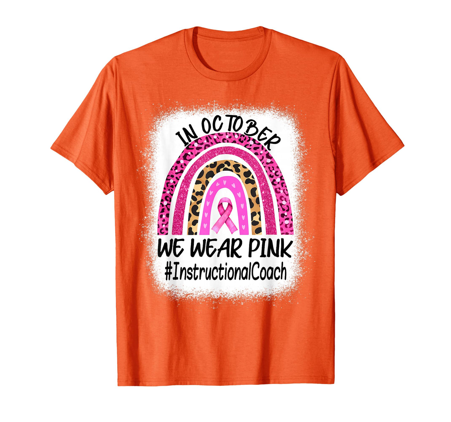 Instructional Coach Rainbow Women Breast Cancer Awareness T-Shirt