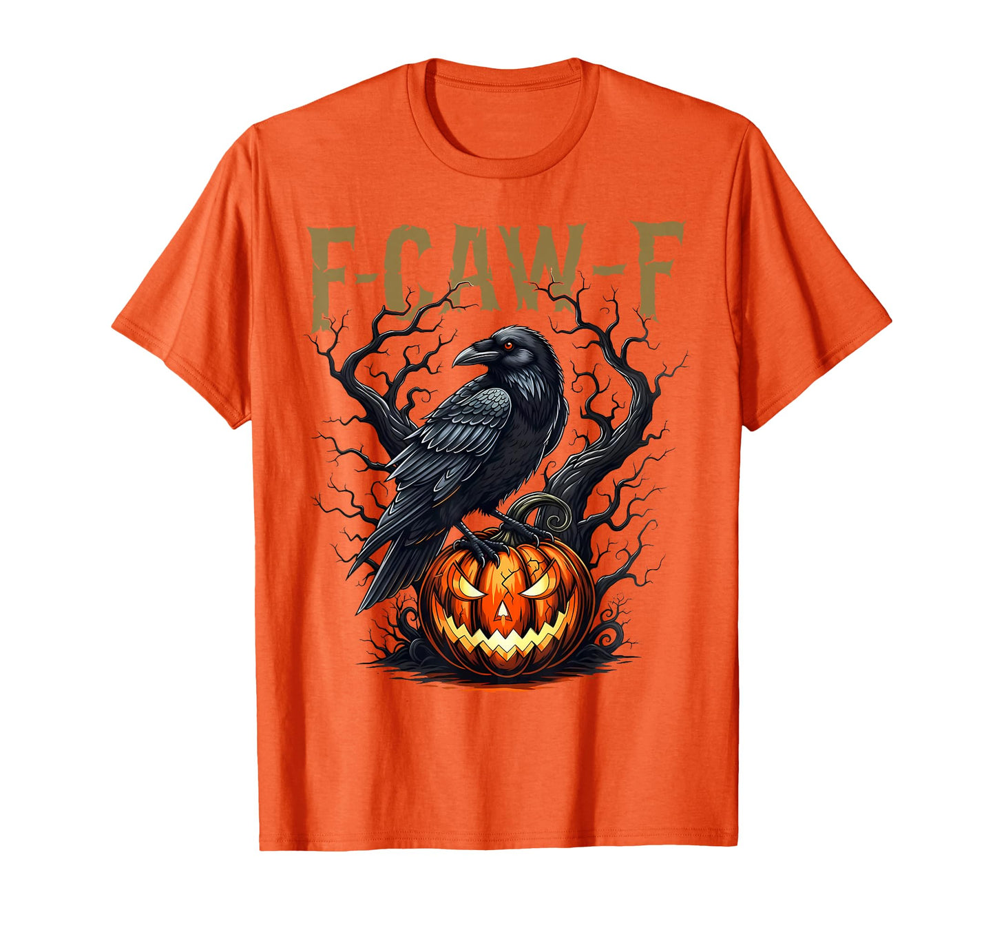 Funny F Caw F Raven Bird Cawing Graphic Halloween Crow Pun T-Shirt