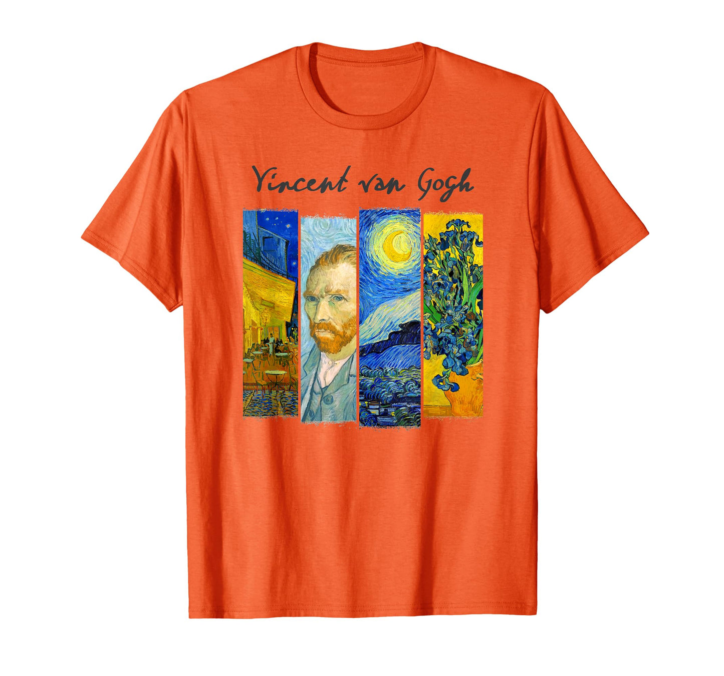 Famous Van Gogh Paintings Art Starry Night Flowers Portrait T-Shirt