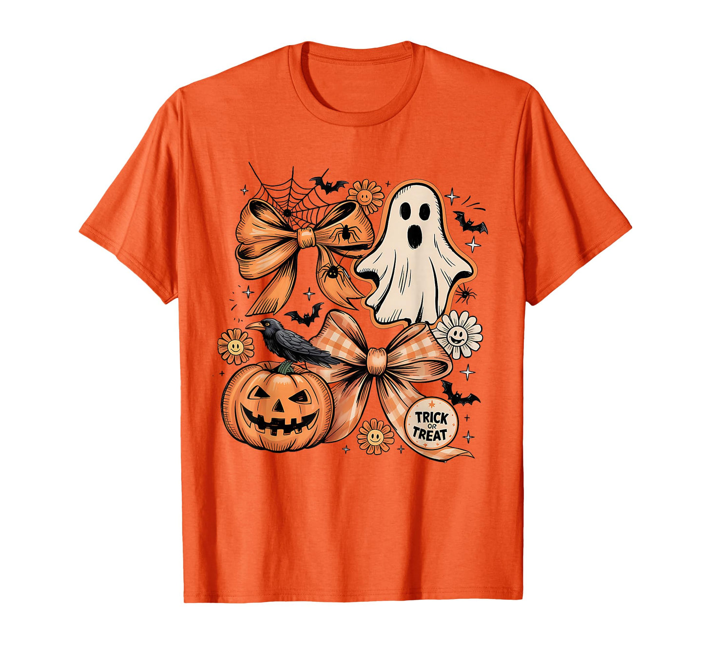 Vintage Halloween Ghost Coquette Trick and Treat Spooky T-Shirt