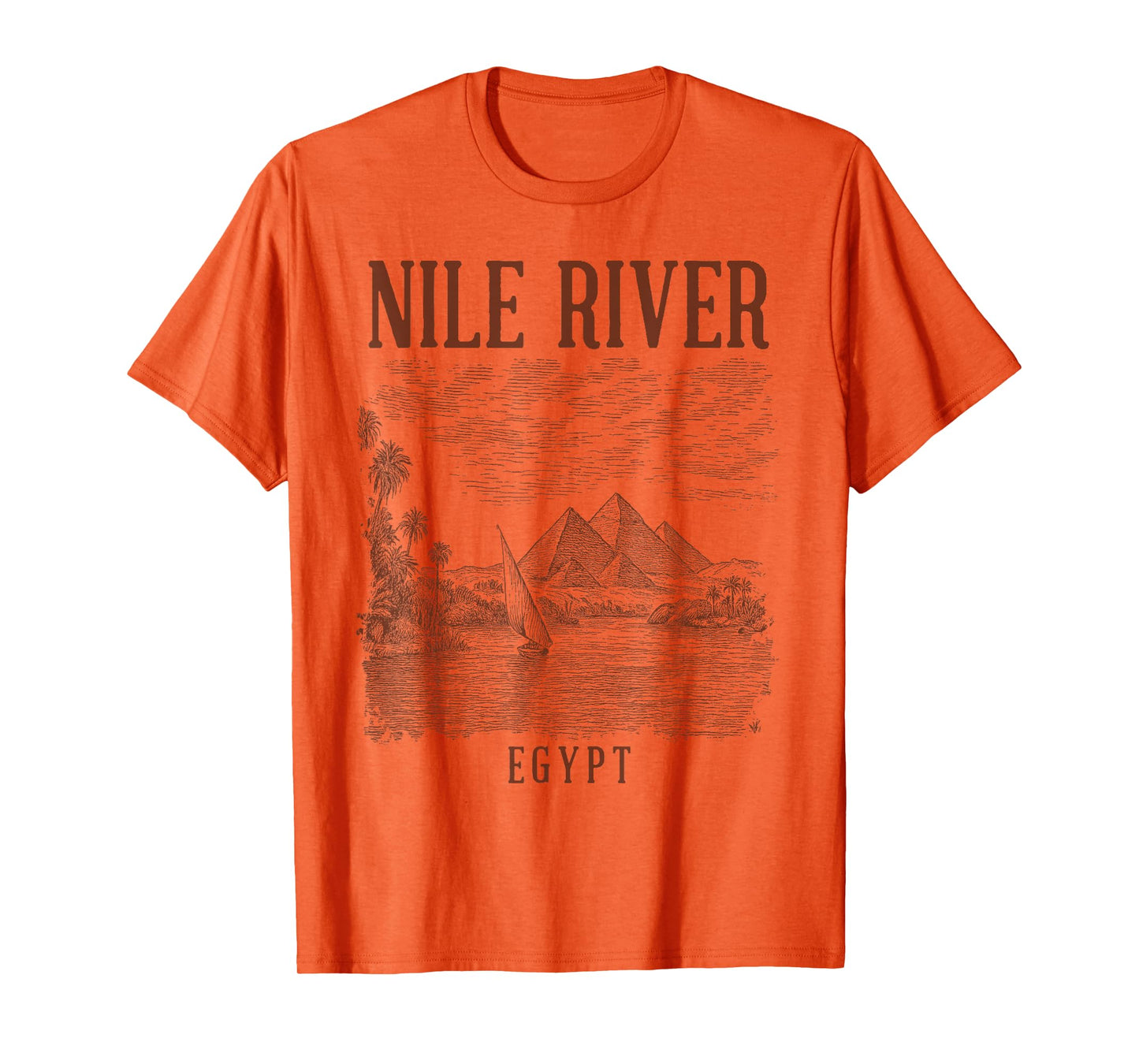 Nile River Egypt Traveling Nature Lover Exploring Pyramid T-Shirt