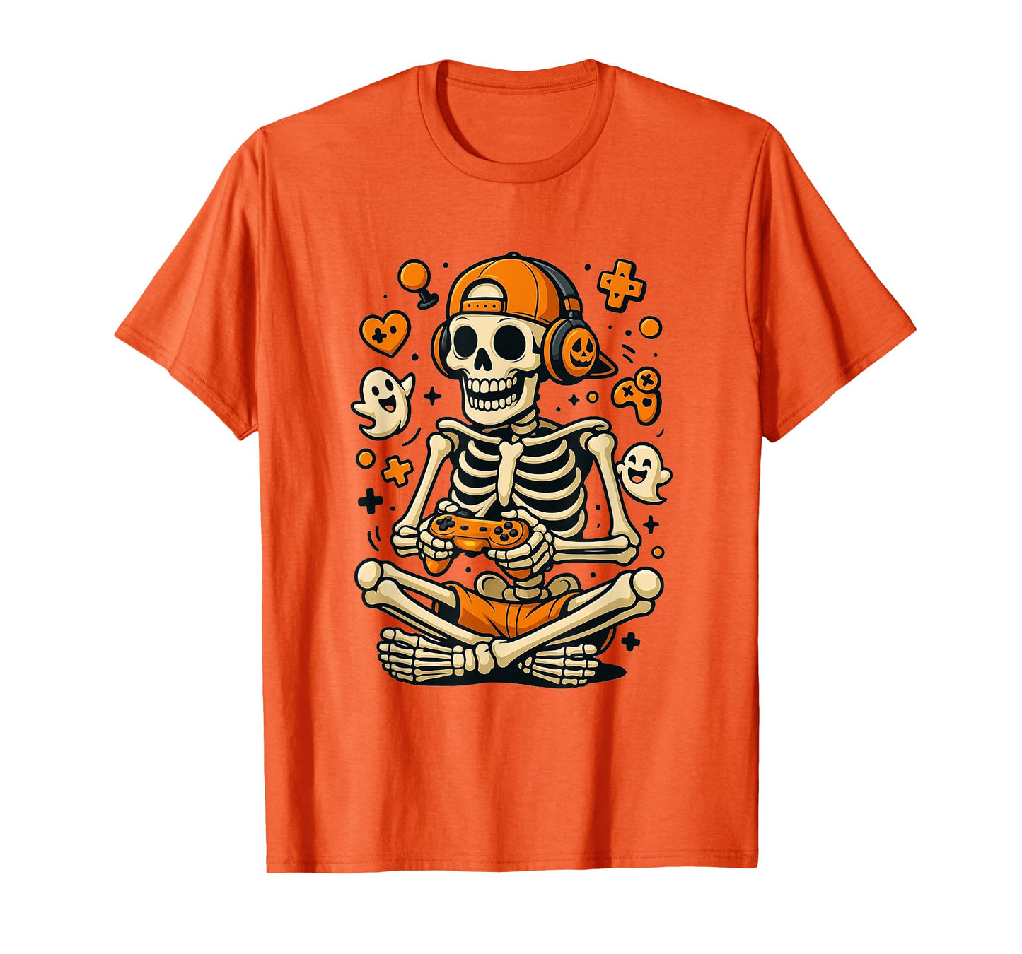Funny Skeleton Gamer Halloween Video Game Costume Boys Men T-Shirt