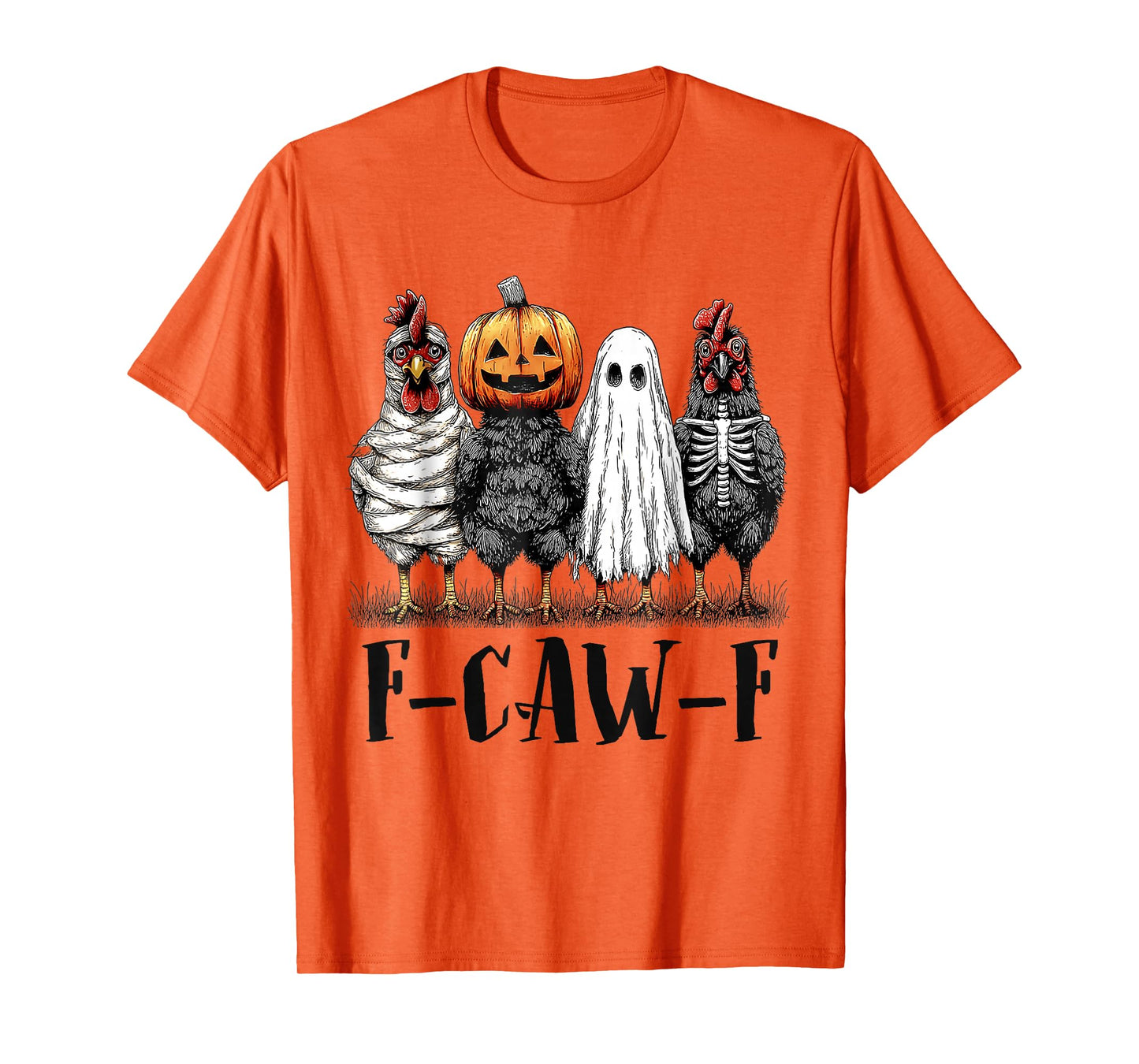 F-Caw-F Meme Chicken Halloween Humor Costume FCWF T-Shirt