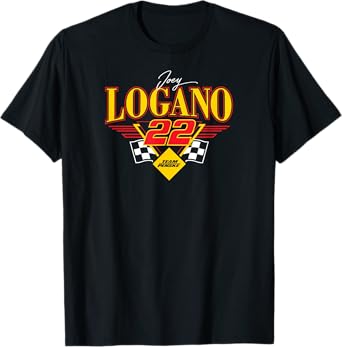 NASCAR - Joey Logano 22 Team Penske Triangle Wings Black T-Shirt