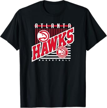 Atlanta Hawks NBA Rise Above T-Shirt - Men's Black Small Crew Neck Short Sleeve Classic Letter Print T-Shirt