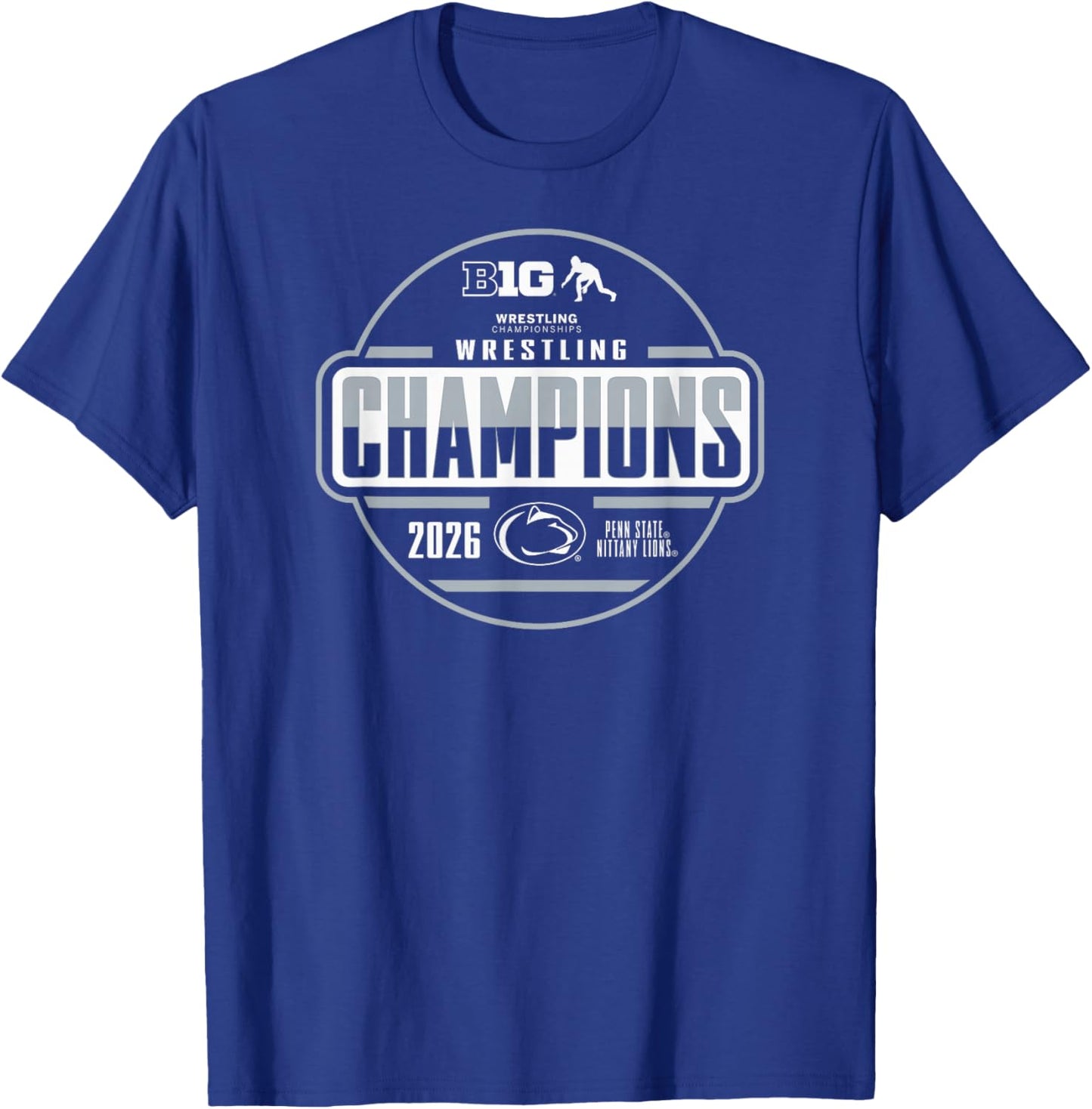 Penn State Nittany Lions Wrestling Big Ten Champs 2026 T-Shirt - T-Shirt | Royal