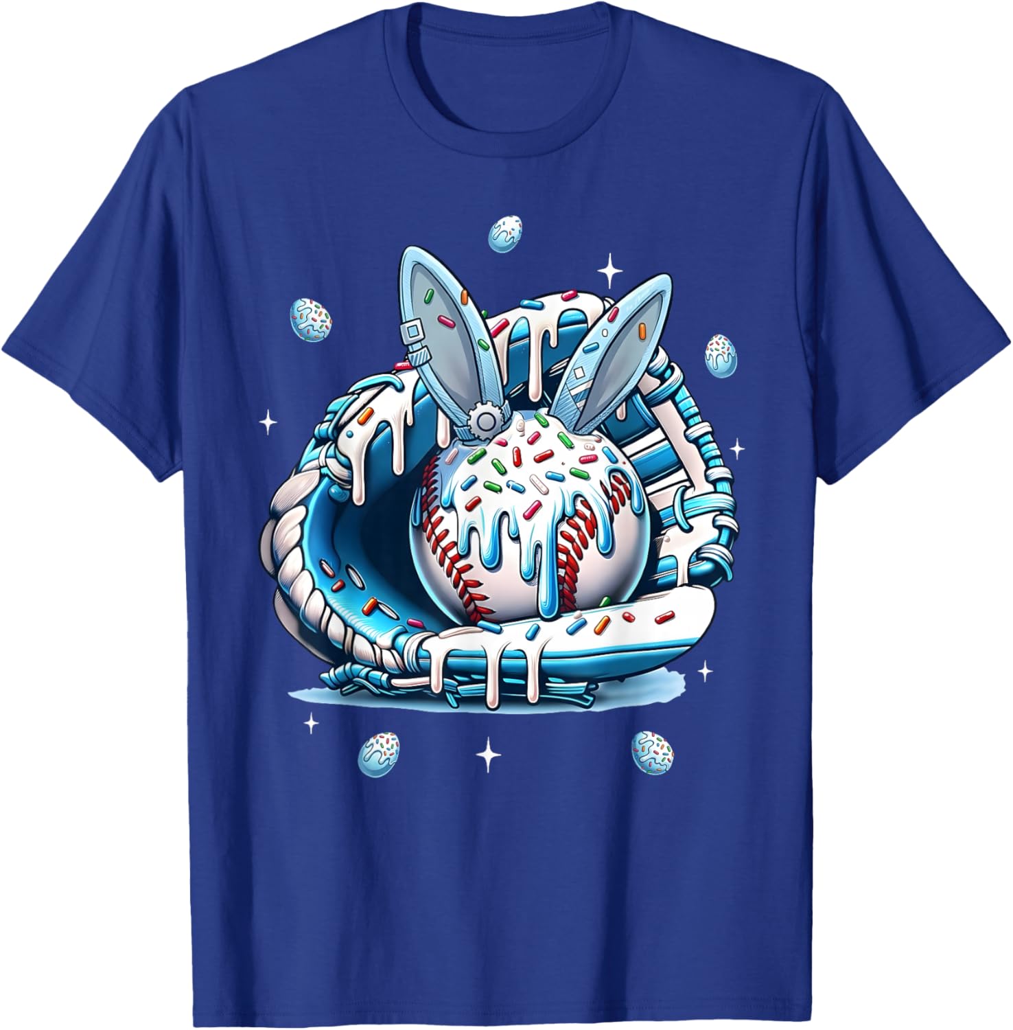Happy Easter Baseball Player Bunny Sports Boys Kids Girls T-Shirt - T-Shirt | Royal