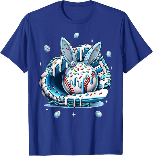 Happy Easter Baseball Player Bunny Sports Boys Kids Girls T-Shirt - T-Shirt | Royal