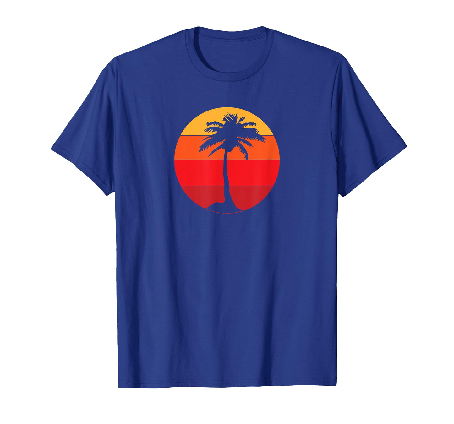 Pacific Ocean Beach Palm Tree Sun Retro Vintage T-Shirt for Men Women Girls Kids