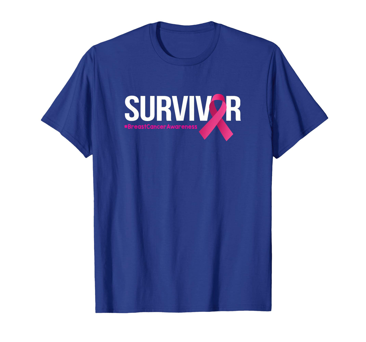 Survivor Breast Cancer Awareness Month Pink Ribbon Womens T-Shirt