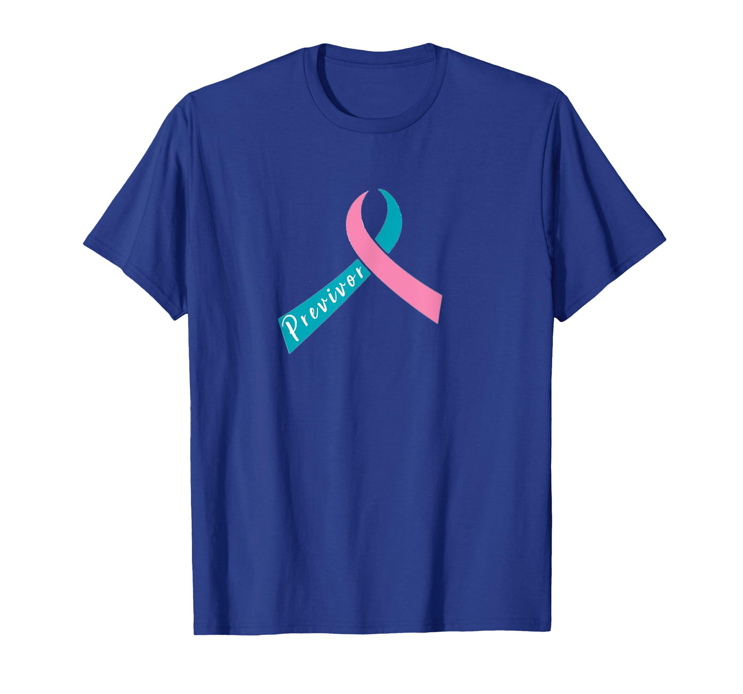 Teal & Pink Ribbon - Previvor T-Shirt
