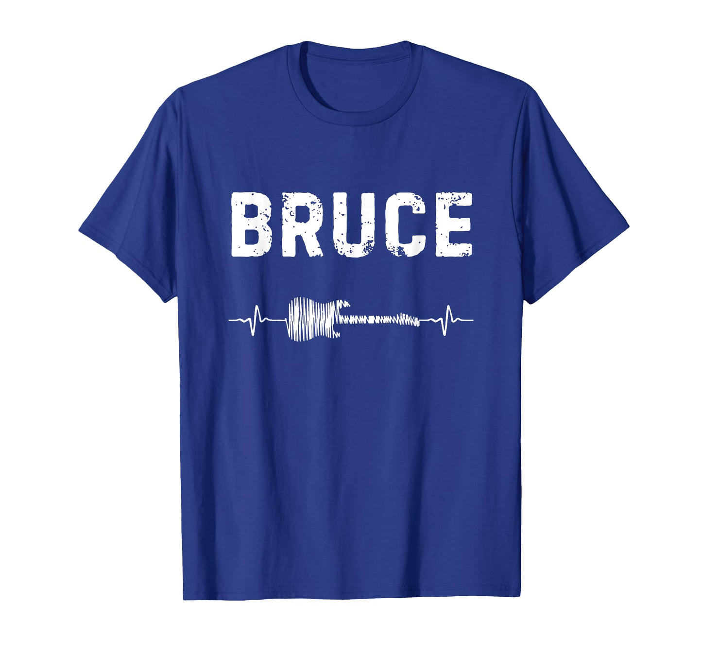 Bruce Guitar Heartbeat Music Guitarist Retro Vintage T-Shirt