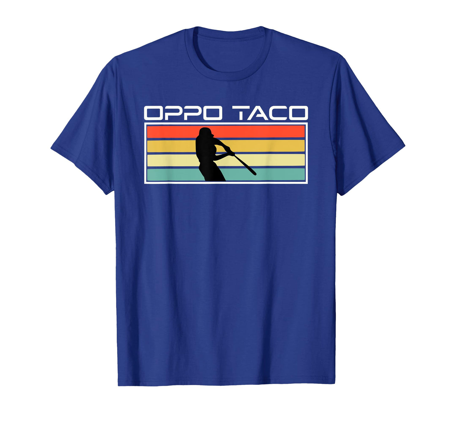Funny Baseball Oppo Taco Retro Sunset Batter T-Shirt