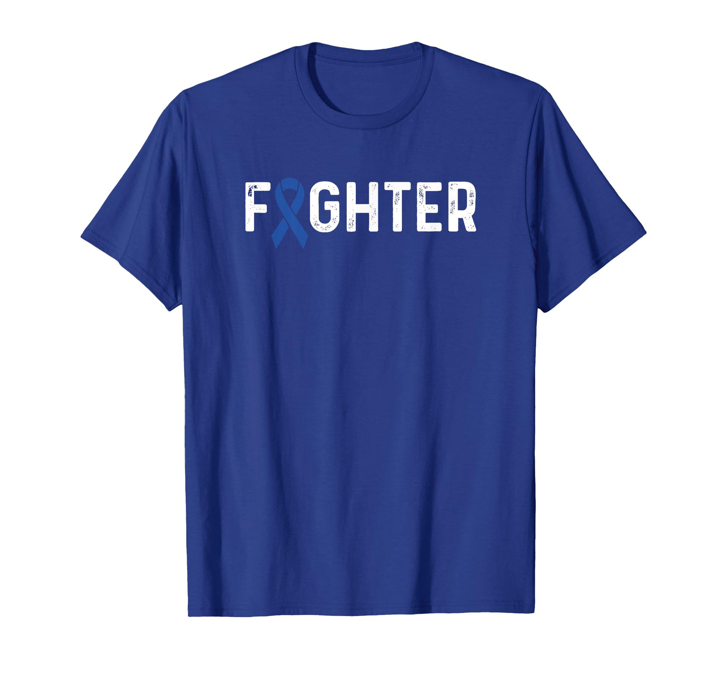 Colon Cancer Awareness Blue Ribbon Fighter T-Shirt