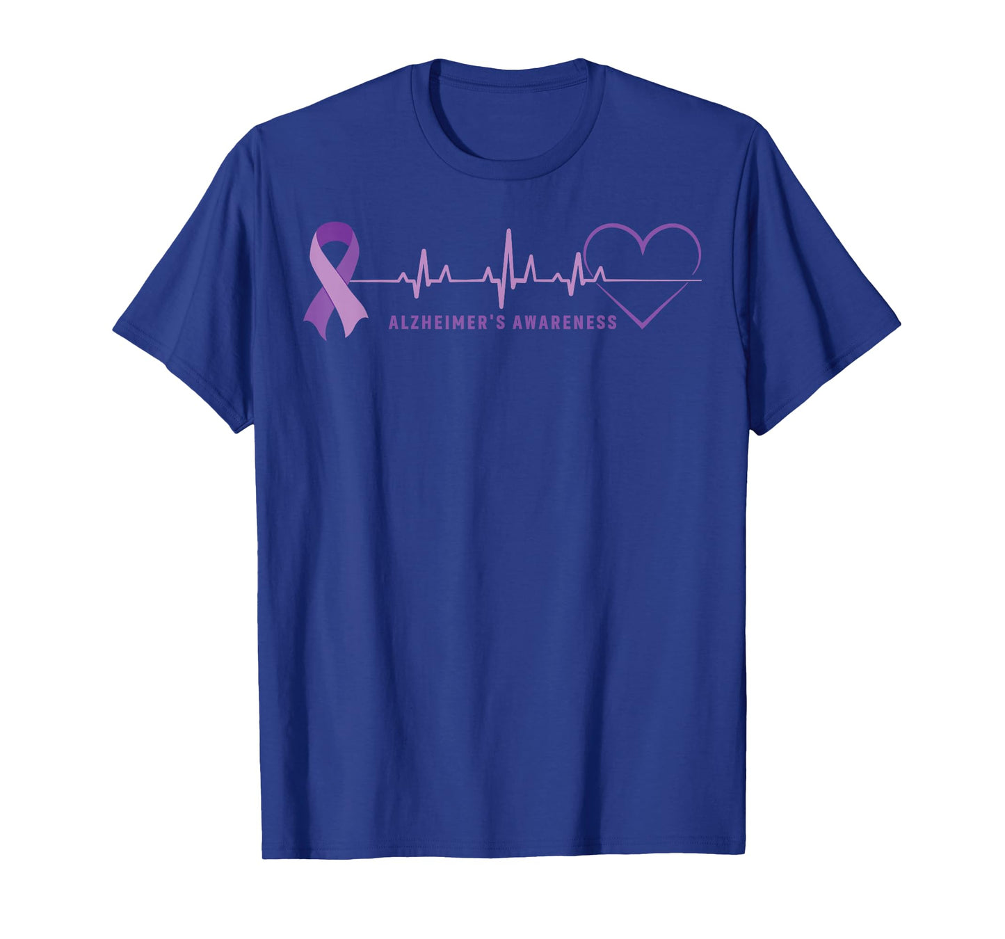 Alzheimer Disease Awareness Wear Alzheimer Ribbon Heartbeat T-Shirt