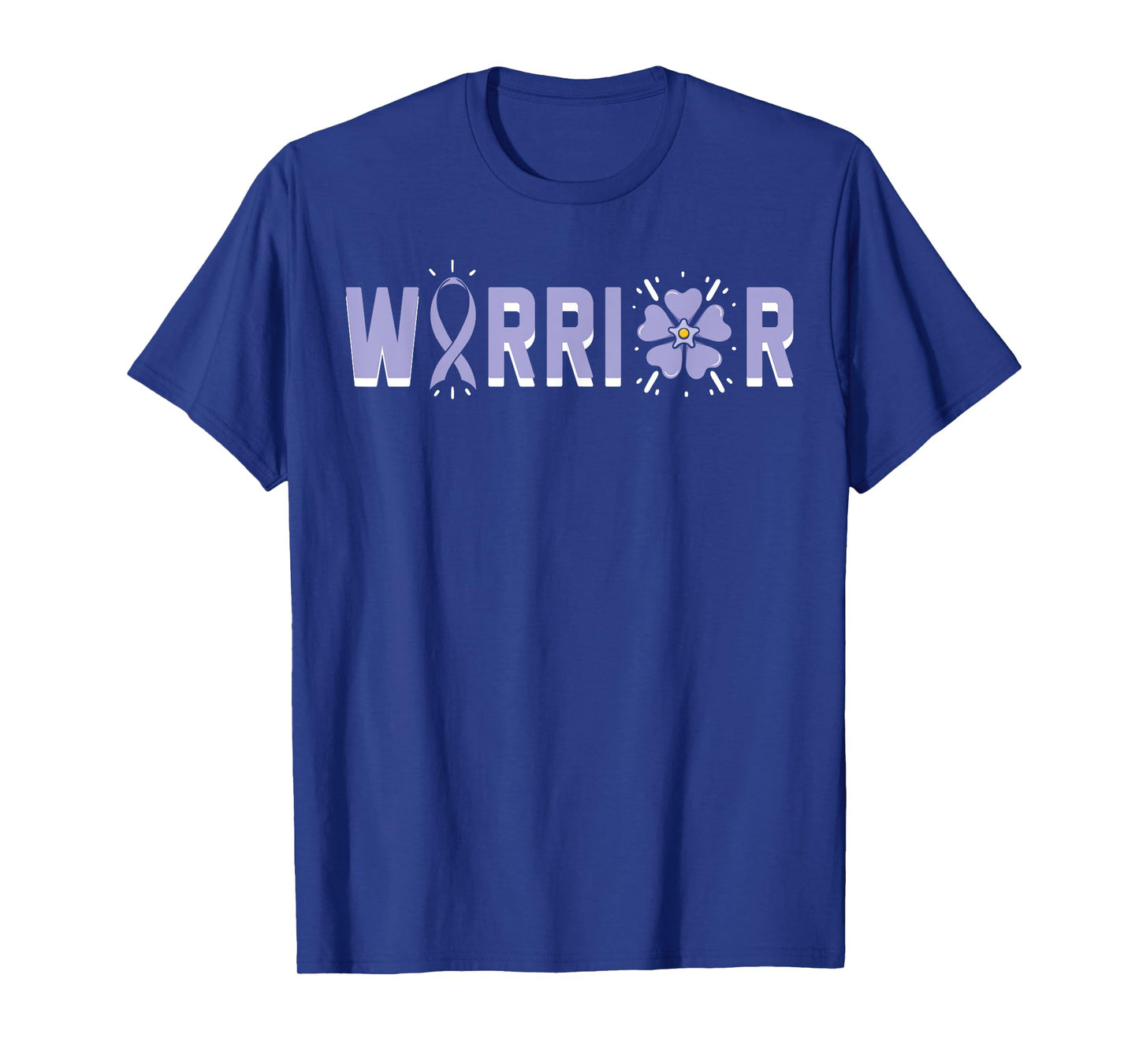 Warrior Stomach Cancer Awareness Gastric Periwinkle Ribbon T-Shirt