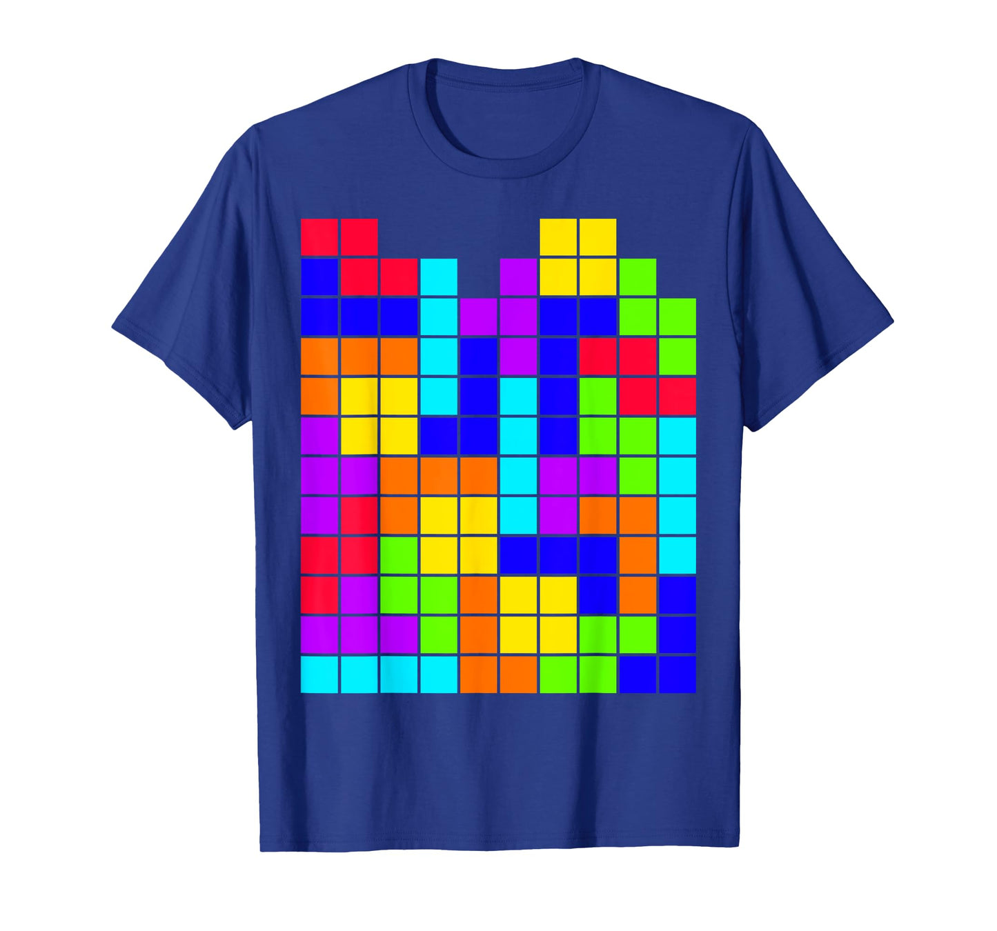 Nerdy Tetrominoes Block Puzzle Video Game Math Teacher Geek Men Women Girls Kids T-Shirt