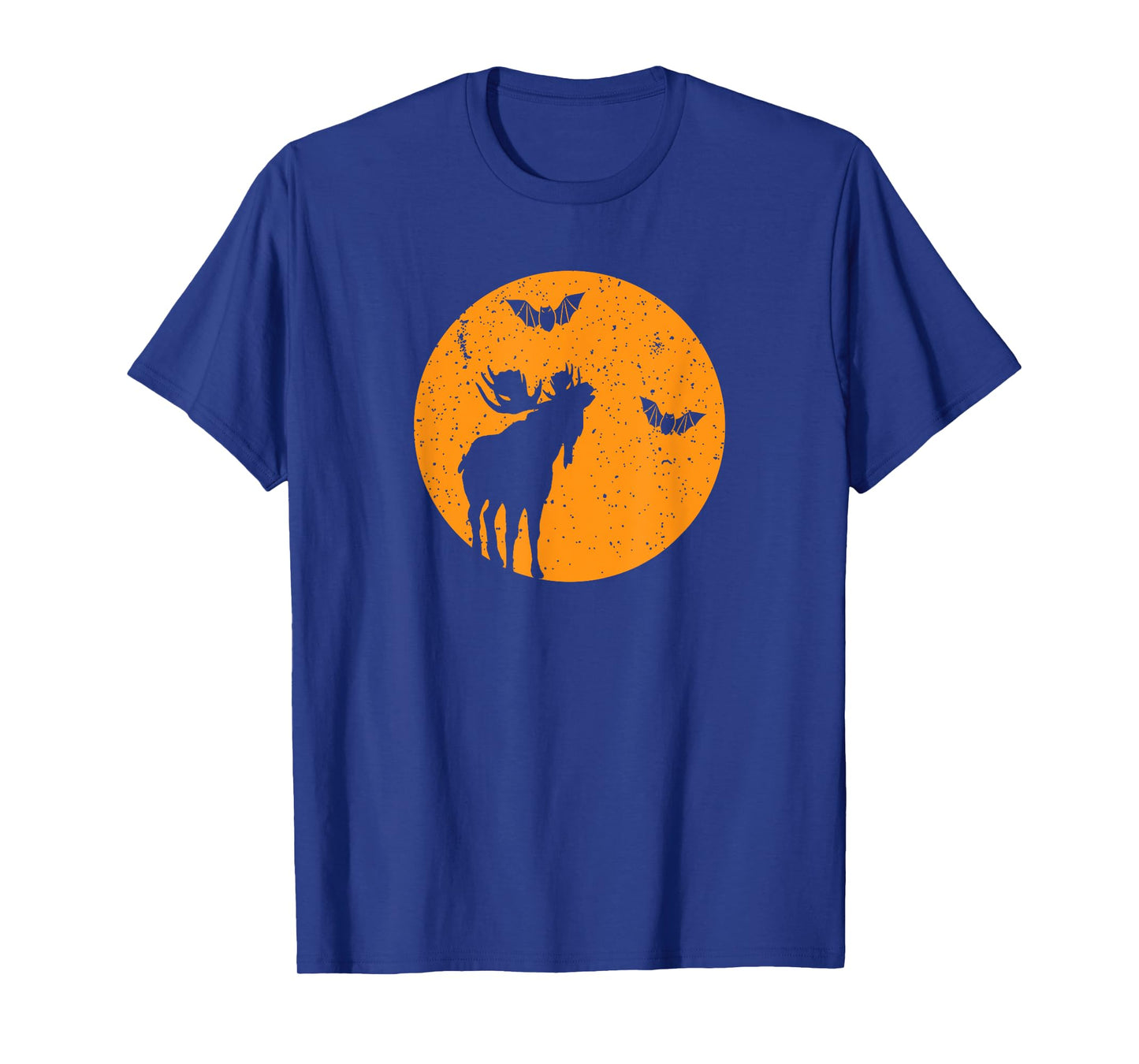 Full Moon Bats Moose Halloween. Funny Halloween Moose Gift T-Shirt