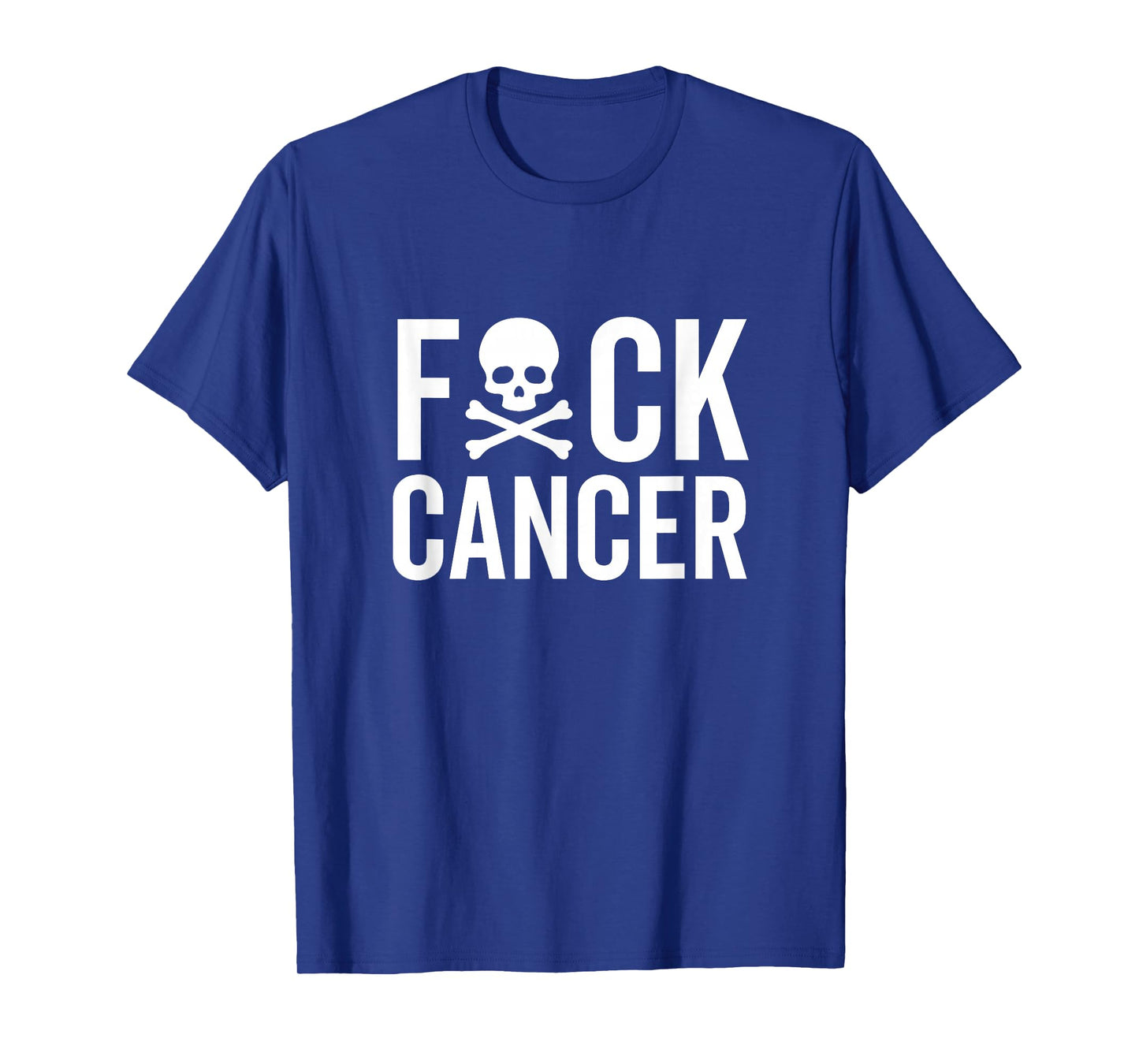 Fuck Cancer Skull and Crossbones Skeleton Breast Awareness T-Shirt
