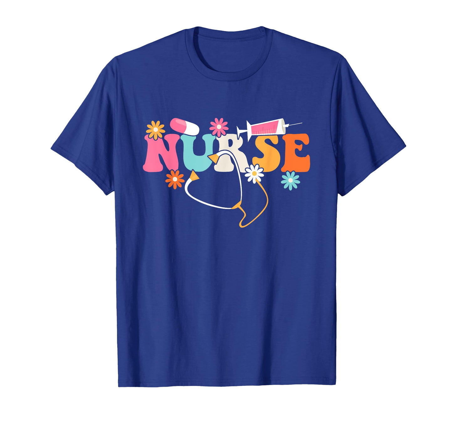 Nurse - Cute Retro Groovy Nurse Flower Nursing T-Shirt