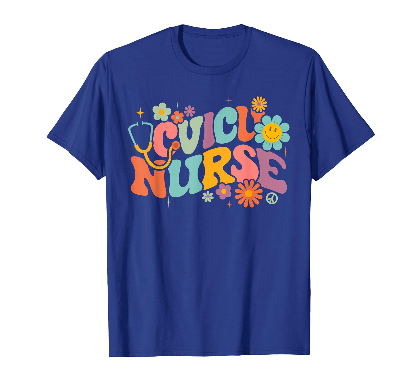 Retro Groovy CVICU Nurse Cardiovascular Intensive Care Unit T-Shirt