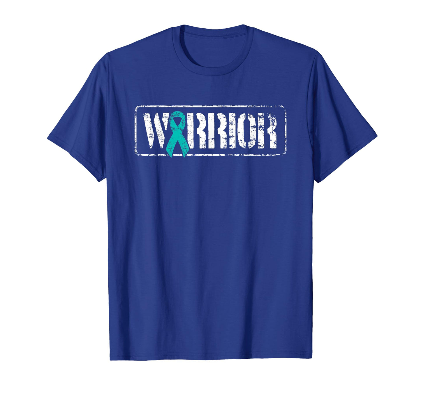 Ovarian Cancer Warrior - Teal Military Style Awareness T-Shirt
