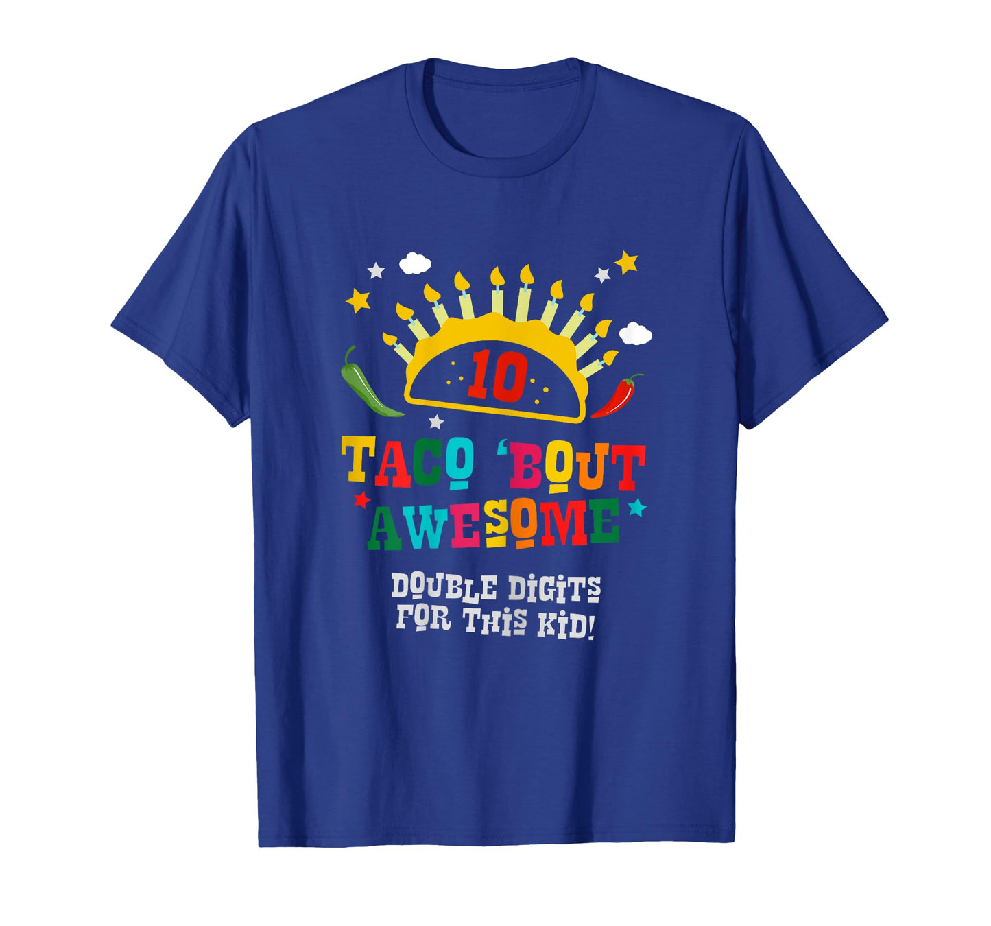 Birthday Taco Age 10 Gift - Boys Taco Bout Awesome Age Ten T-Shirt