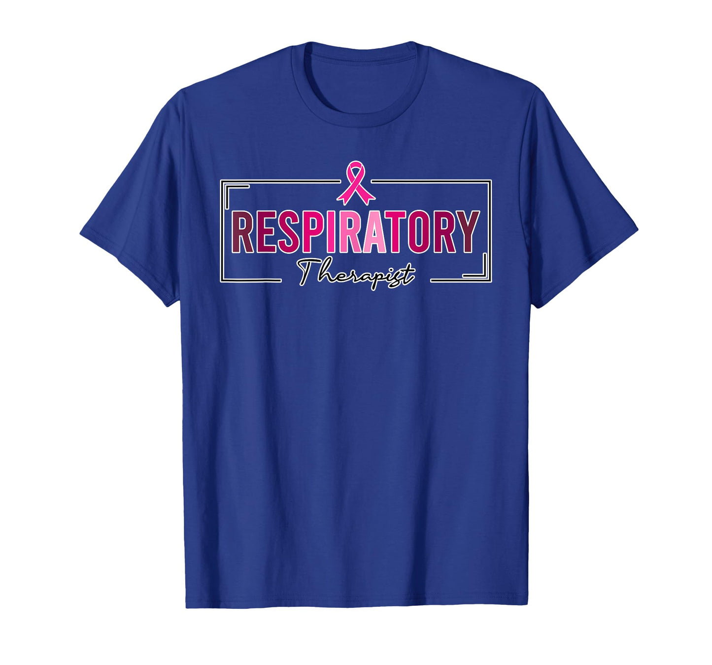 Respiratory Therapist Therapy RT Breast Cancer Awareness T-Shirt