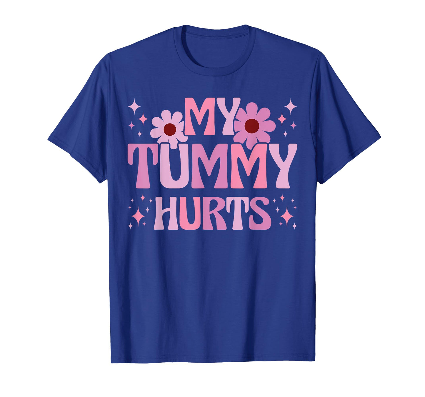 Stomach Ache IBS Pain Tummy Ache Tees. Retro Groovy Tummy Ache Survivor My Tummy Hurts T-Shirt - Unisex-Adults - Black - Small - Short Sleeve - Modern - T-Shirt