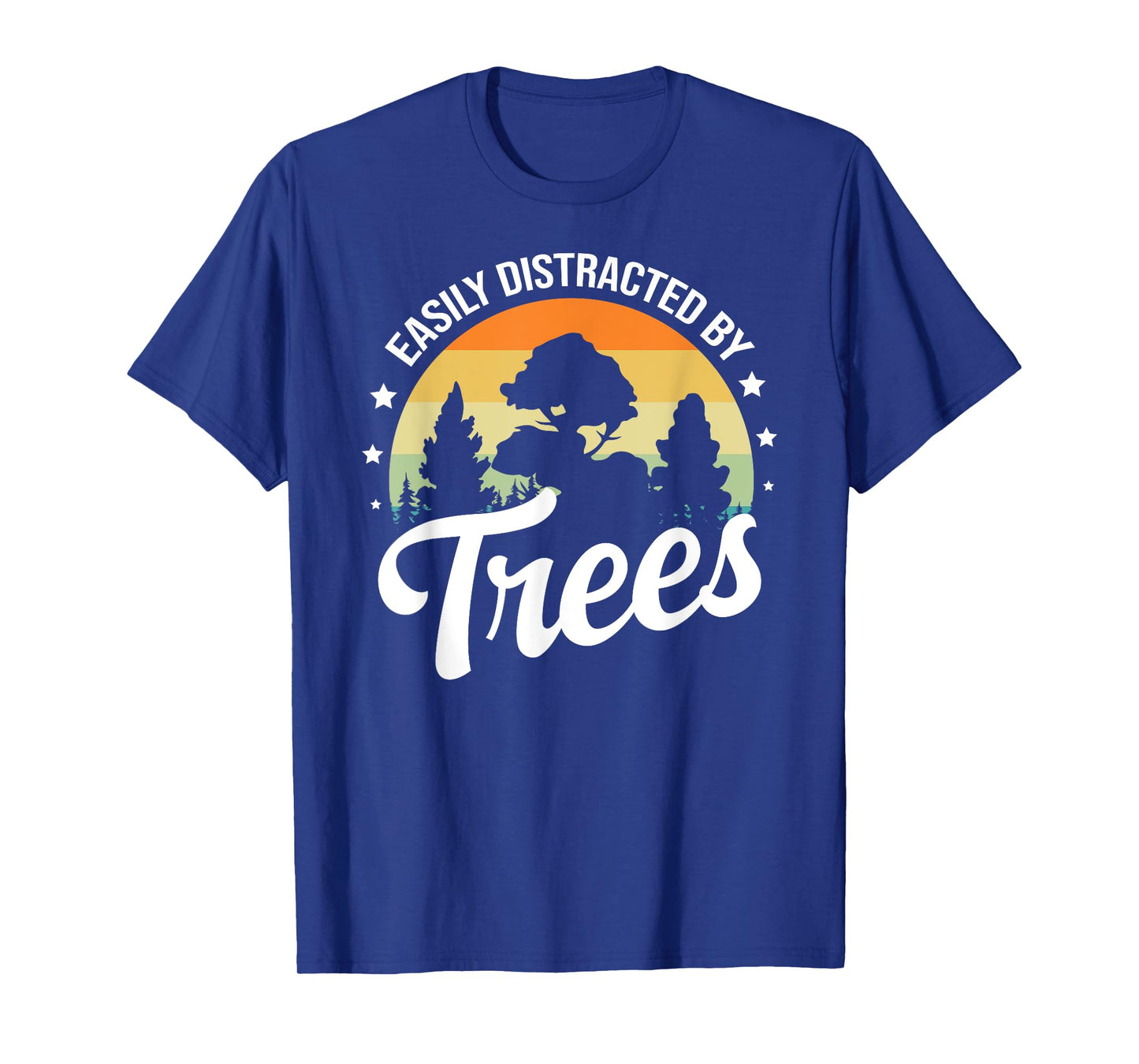 Easily Distracted By Trees For Men women & Kids Retro Vintage Arborist Tree Lover T-Shirt Black Small