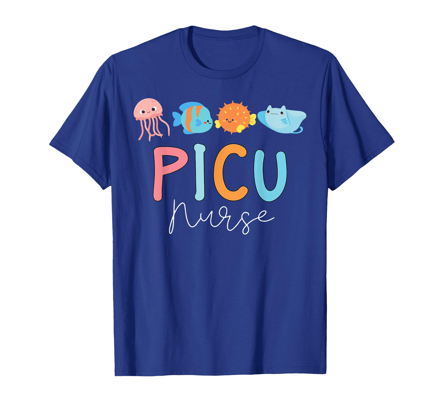 Cute Ocean Sea Summer PICU Nurse Vascular Access IV Nursing T-Shirt for Men Women