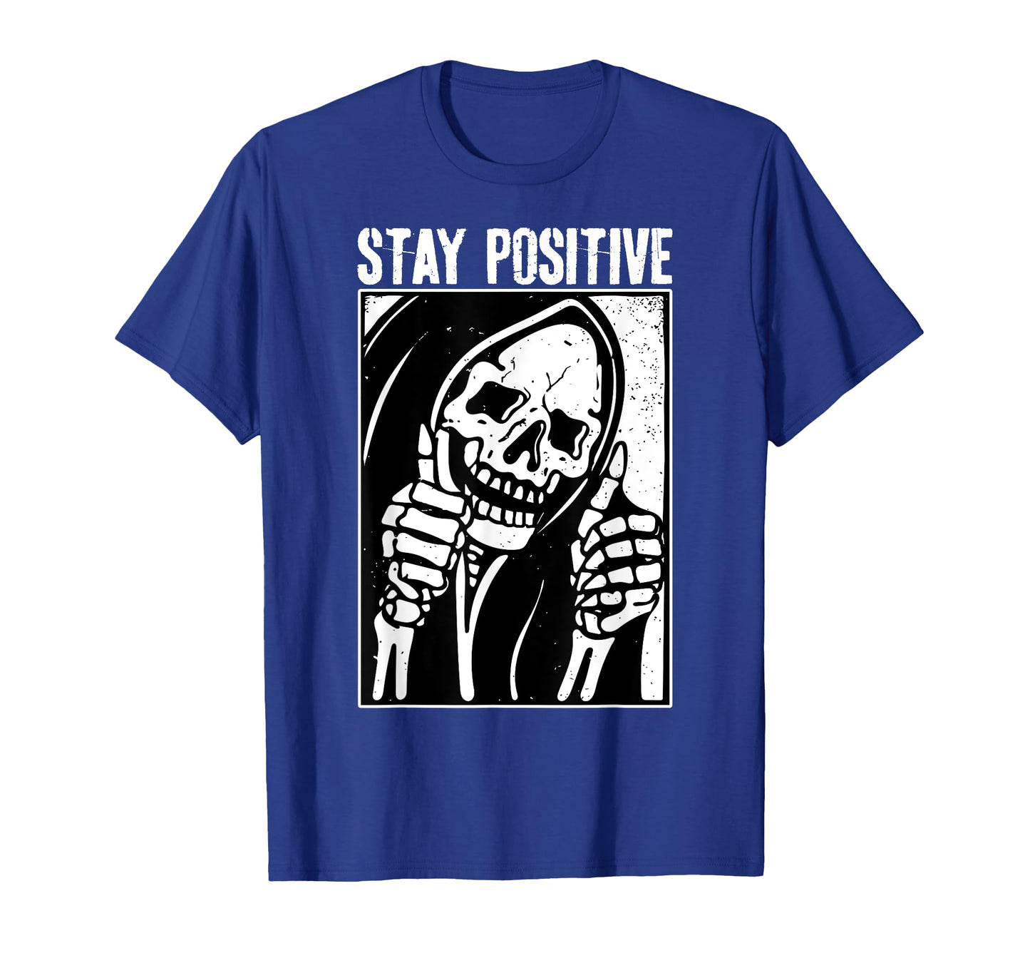 Funny Skull Stay Positive Skeleton Halloween Motivational T-Shirt