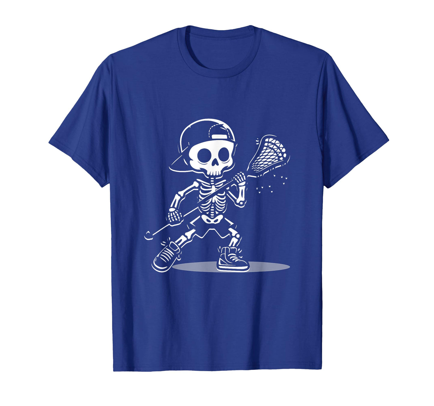 Kid Halloween Skeleton Playing Lacrosse Sport Player Costume T-Shirt