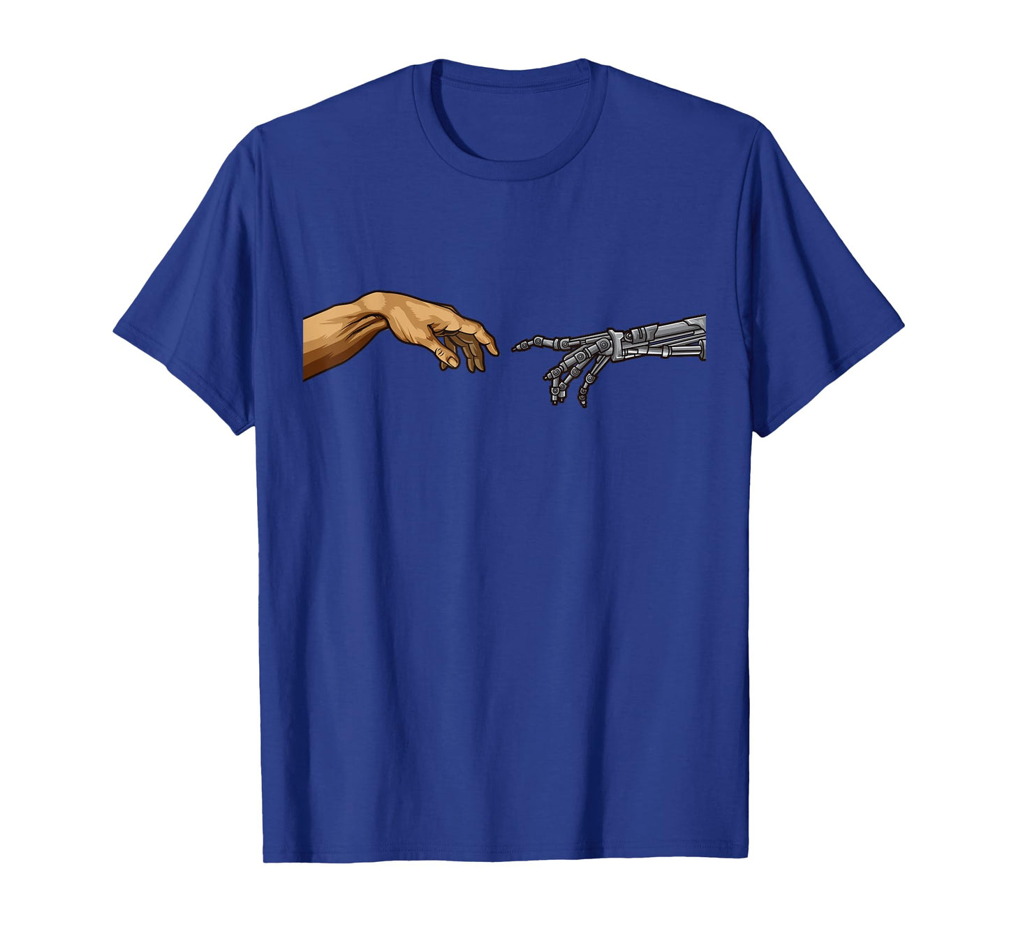 Michelangelo Creation Of Adam Hands Cyborg Robotics Funny AI T-Shirt