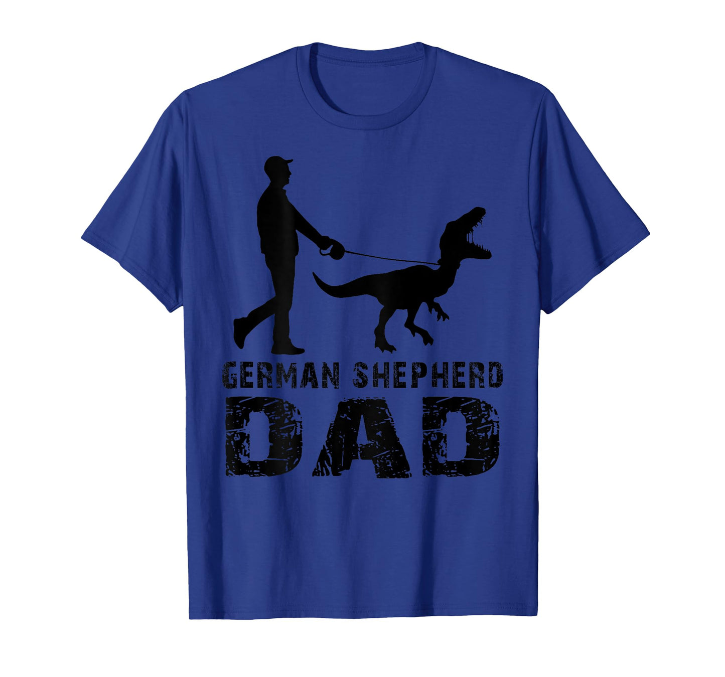 Funny Daddy Dinosaur German Shepherd Dad Father's Day (back) T-Shirt