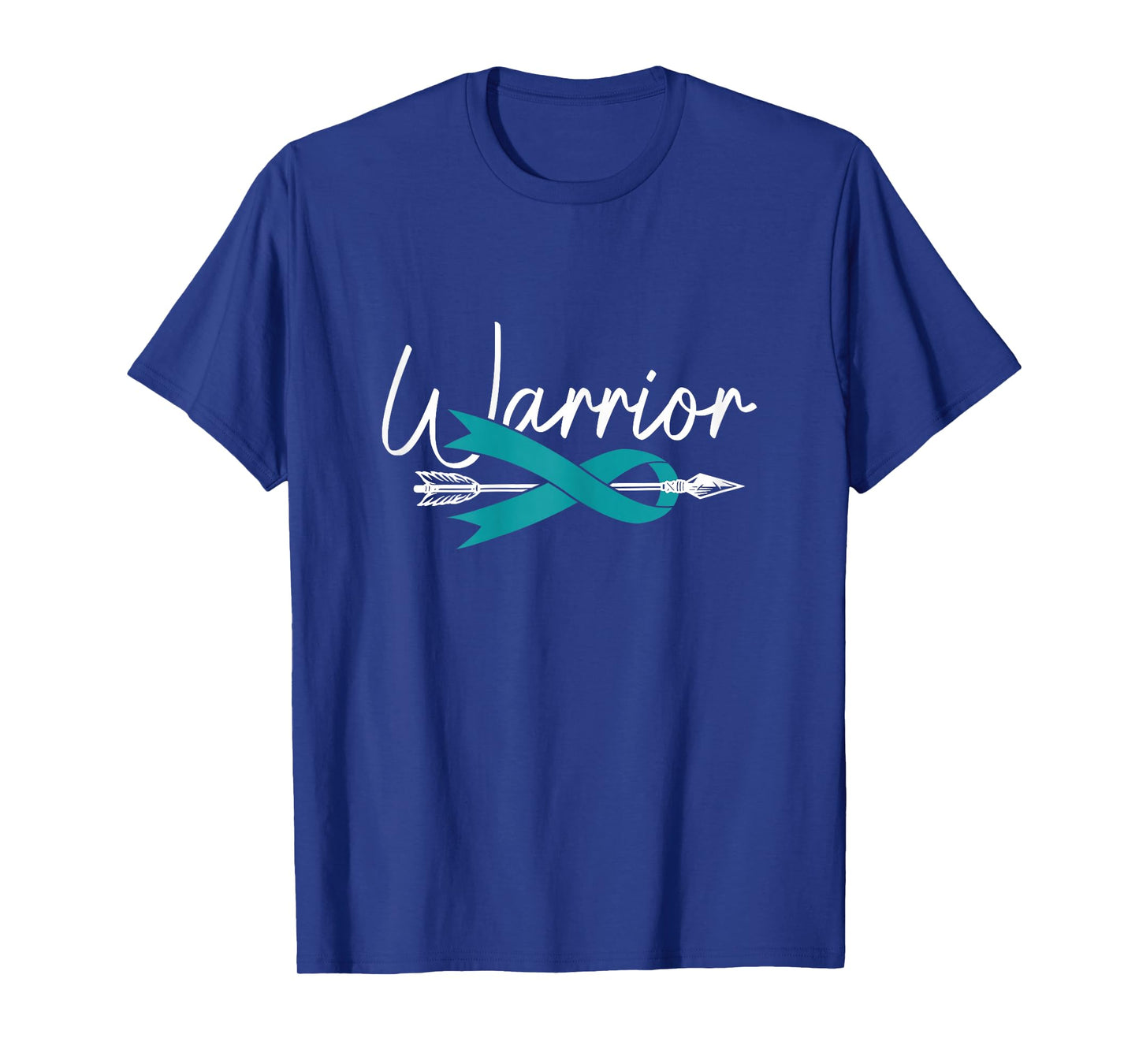 Ovarian Cancer Awareness Month Woman Teal Ribbon Warrior T-Shirt
