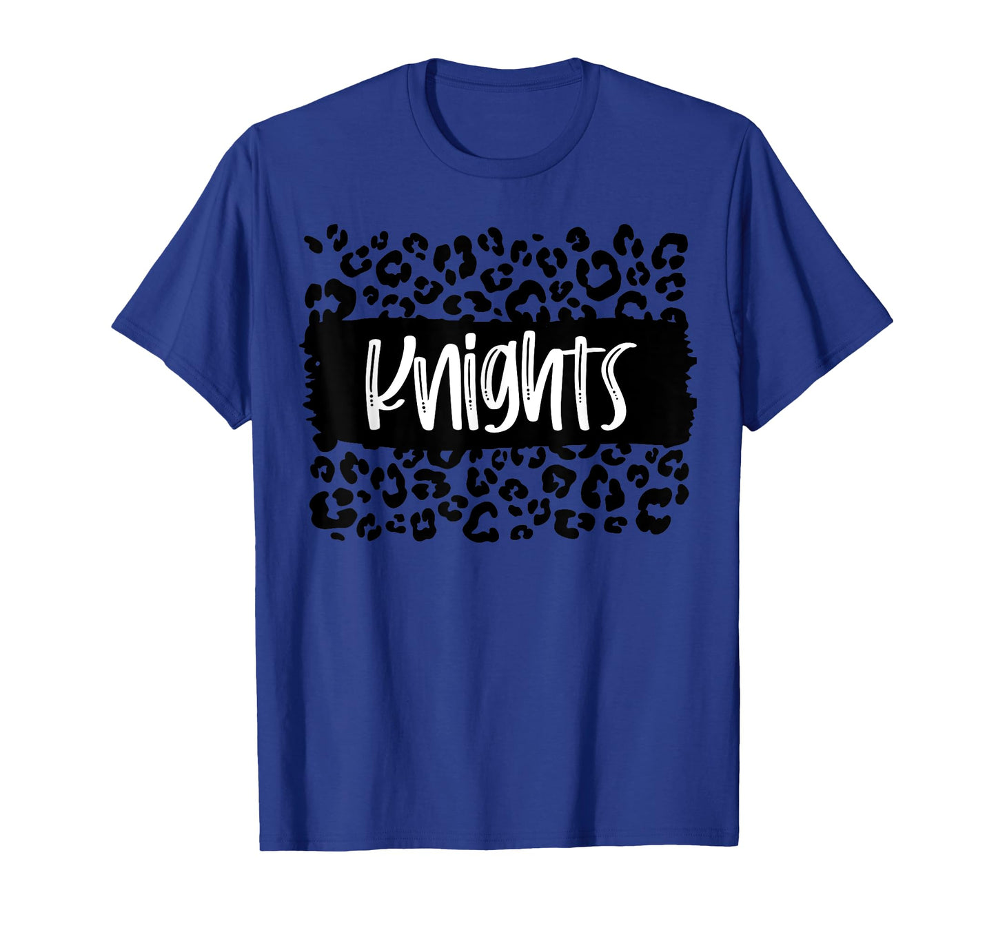 Knights Team Mascot School Spirit Game Night Leopard Print T-Shirt