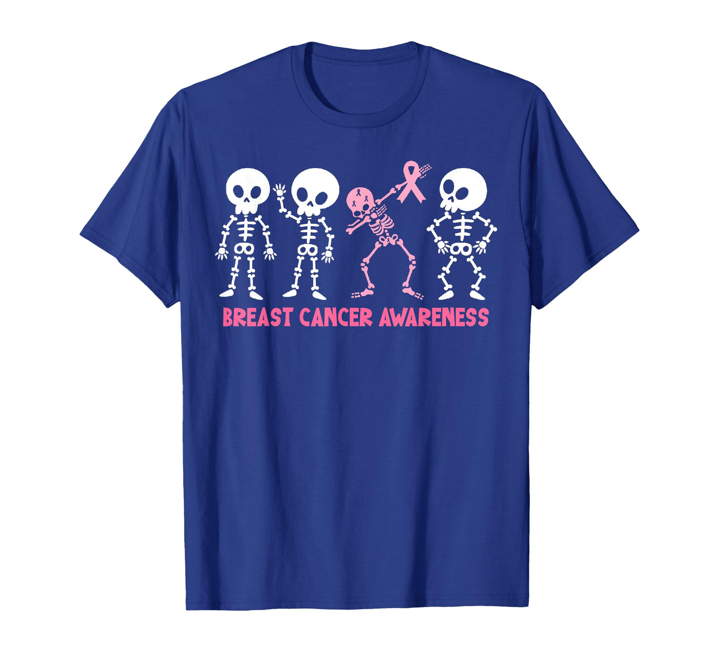 Pink Ribbon Breast Cancer Awareness Skeleton Women Men Kids T-Shirt